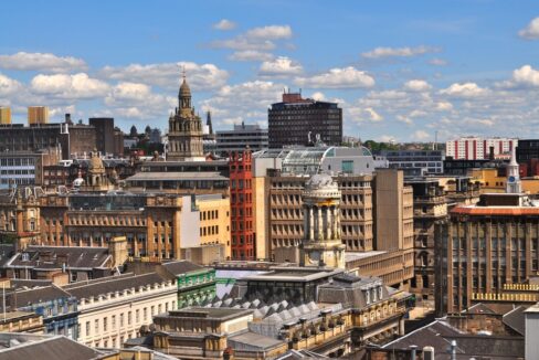 Skyline,City,View,Over,Glasgow,Rooftops